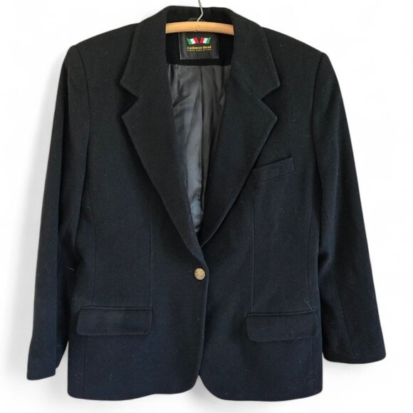 Italian Fabric Wool Cashmere Blazer | European Made | Late 90s | Size 12 - Picture 4 of 16